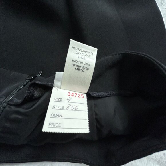 Womens Black 100% Silk Pencil Skirt Size 4 Career Professional Wear Made in USA - Picture 4 of 8